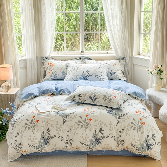 91家纺网 家纺一手货源 找家纺 （总）红淳家纺 2025新款小清新春款12868全棉印花四件套