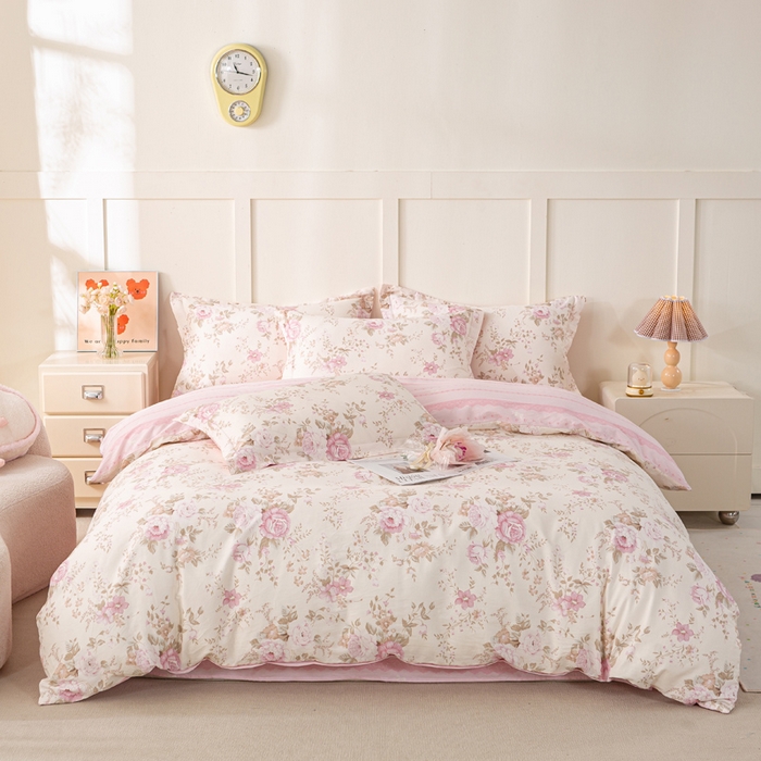 91家纺网 家纺一手货源 找家纺 （总）红淳家纺 2025新款小清新春款12868全棉印花四件套