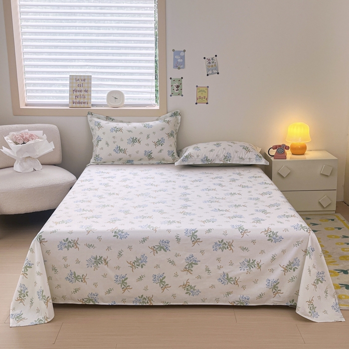 91家纺网 家纺一手货源 找家纺 红淳家纺 2025新款小清新春款12868全棉印花四件套 花韵幽香