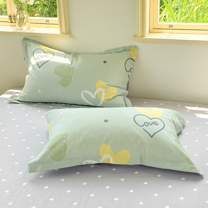 91家纺网 家纺一手货源 找家纺 红淳家纺 2025新款小清新春款12868全棉印花四件套 心愿恋曲