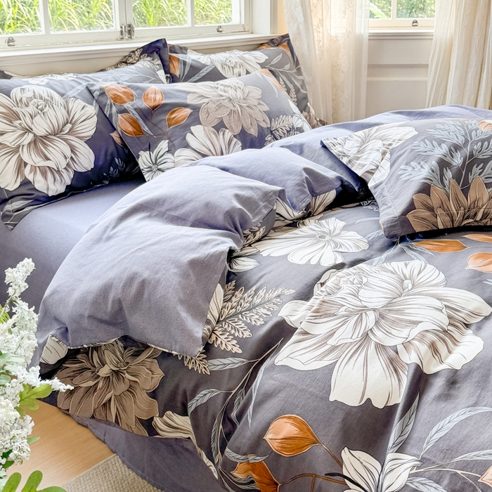 91家纺网 家纺一手货源 找家纺 红淳家纺 2025新款小清新春款12868全棉印花四件套 陌上烟雨