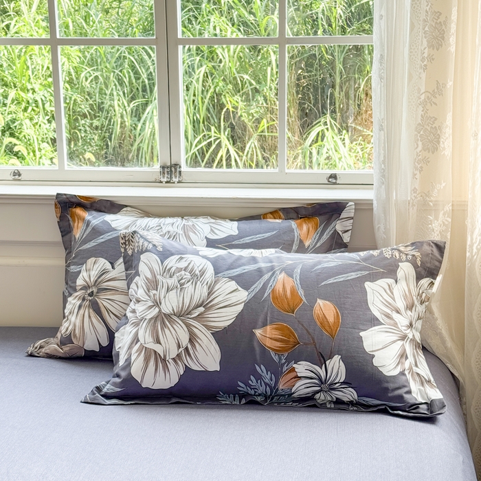 91家纺网 家纺一手货源 找家纺 红淳家纺 2025新款小清新春款12868全棉印花四件套 陌上烟雨