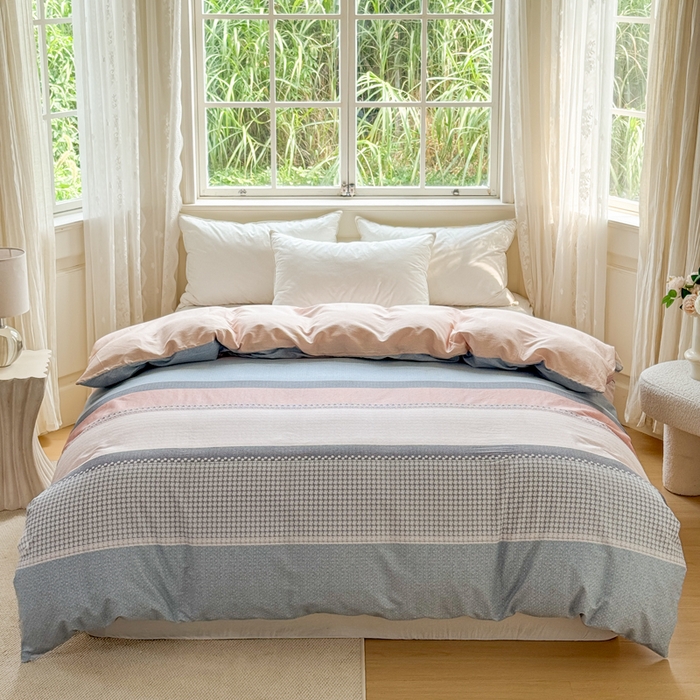 91家纺网 家纺一手货源 找家纺 红淳家纺 2025新款小清新春款12868全棉印花四件套 一帆风顺