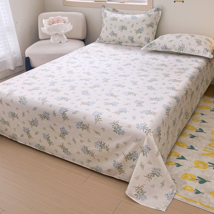 91家纺网 家纺一手货源 找家纺 红淳家纺 2025新款小清新春款12868全棉印花四件套 花韵幽香