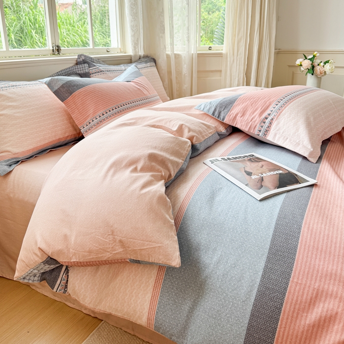 91家纺网 家纺一手货源 找家纺 红淳家纺 2025新款小清新春款12868全棉印花四件套 一帆风顺