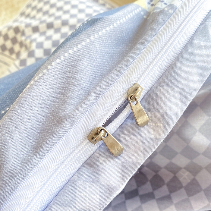 91家纺网 家纺一手货源 找家纺 红淳家纺 2025新款小清新春款12868全棉印花四件套 蓝色垦丁