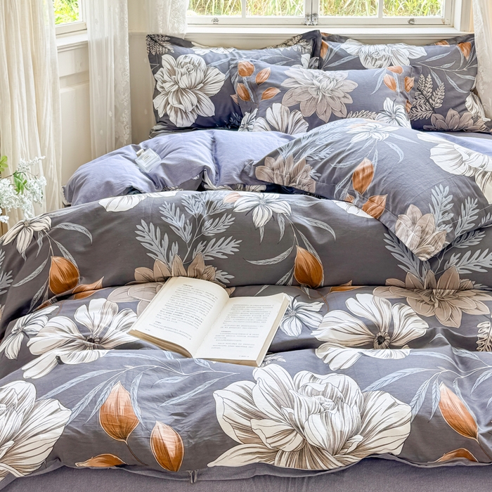 91家纺网 家纺一手货源 找家纺 红淳家纺 2025新款小清新春款12868全棉印花四件套 陌上烟雨