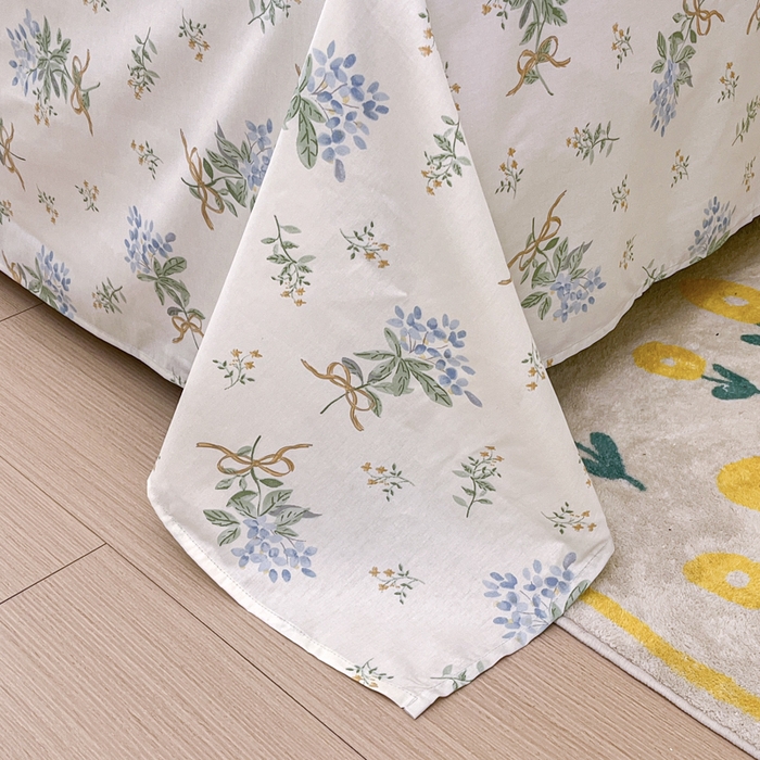 91家纺网 家纺一手货源 找家纺 红淳家纺 2025新款小清新春款12868全棉印花四件套 花韵幽香