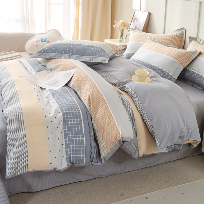 91家纺网 家纺一手货源 找家纺 红淳家纺 2025新款小清新春款12868全棉印花四件套 迈凯伦