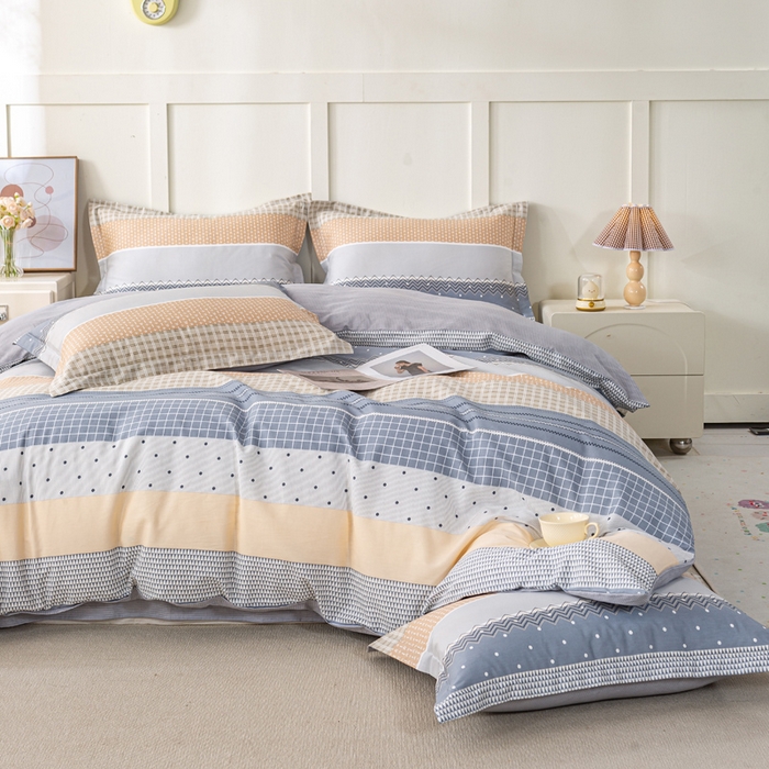 91家纺网 家纺一手货源 找家纺 红淳家纺 2025新款小清新春款12868全棉印花四件套 迈凯伦