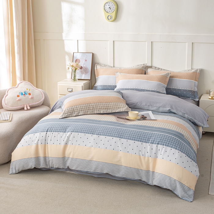 91家纺网 家纺一手货源 找家纺 红淳家纺 2025新款小清新春款12868全棉印花四件套 迈凯伦