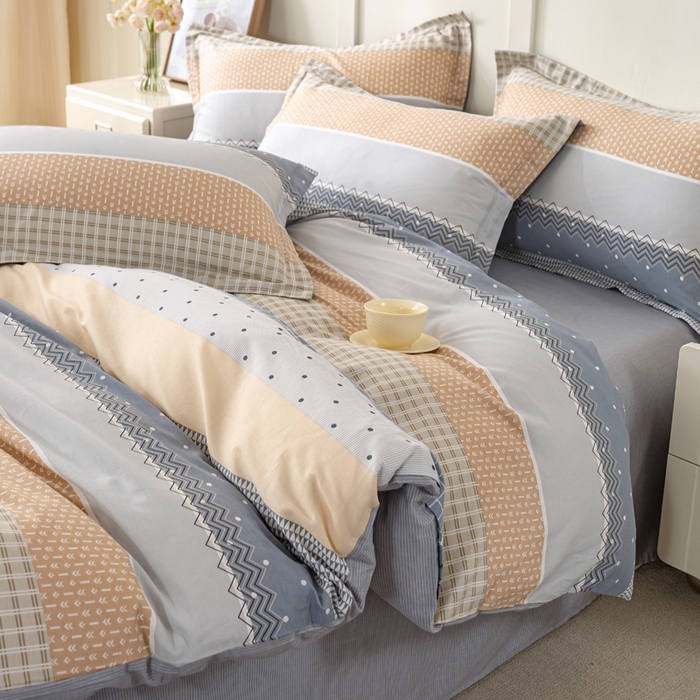 91家纺网 家纺一手货源 找家纺 红淳家纺 2025新款小清新春款12868全棉印花四件套 迈凯伦