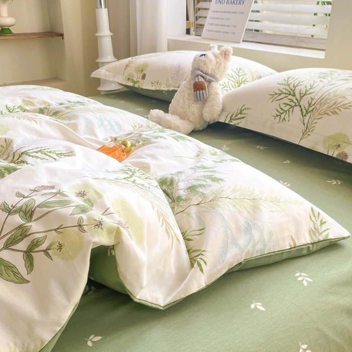 91家纺网 家纺一手货源 找家纺 红淳家纺 2025新款小清新春款12868全棉印花四件套 暖阳