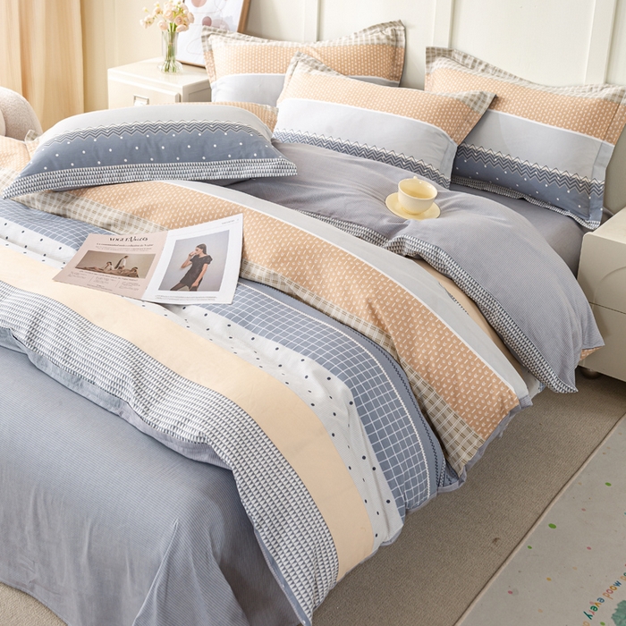 91家纺网 家纺一手货源 找家纺 红淳家纺 2025新款小清新春款12868全棉印花四件套 迈凯伦