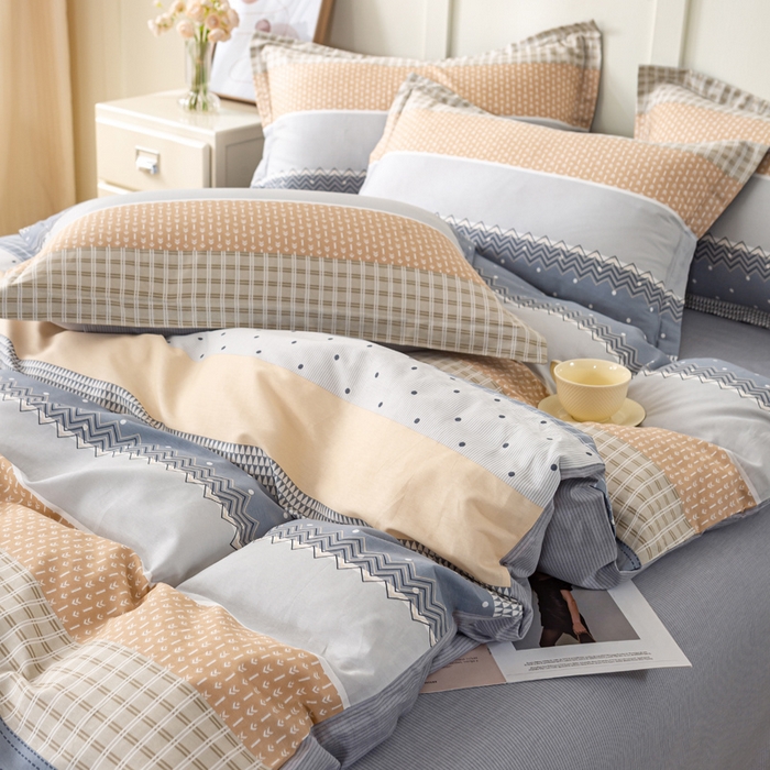 91家纺网 家纺一手货源 找家纺 红淳家纺 2025新款小清新春款12868全棉印花四件套 迈凯伦