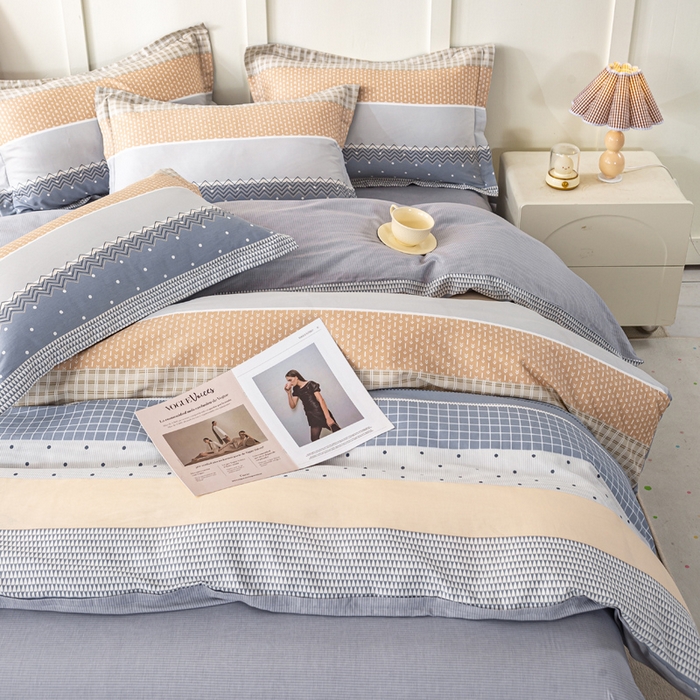 91家纺网 家纺一手货源 找家纺 红淳家纺 2025新款小清新春款12868全棉印花四件套 迈凯伦