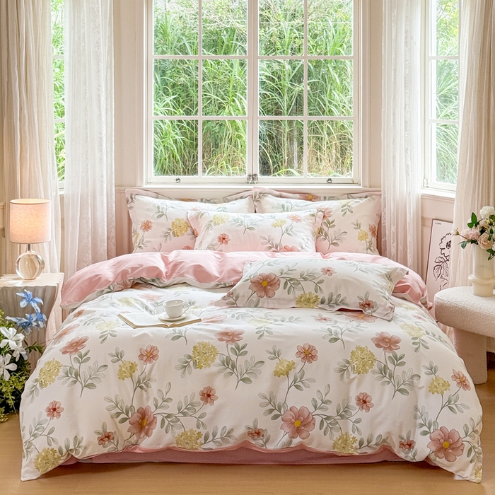 （总）红淳家纺 2025新款小清新春款12868全棉印花四件套