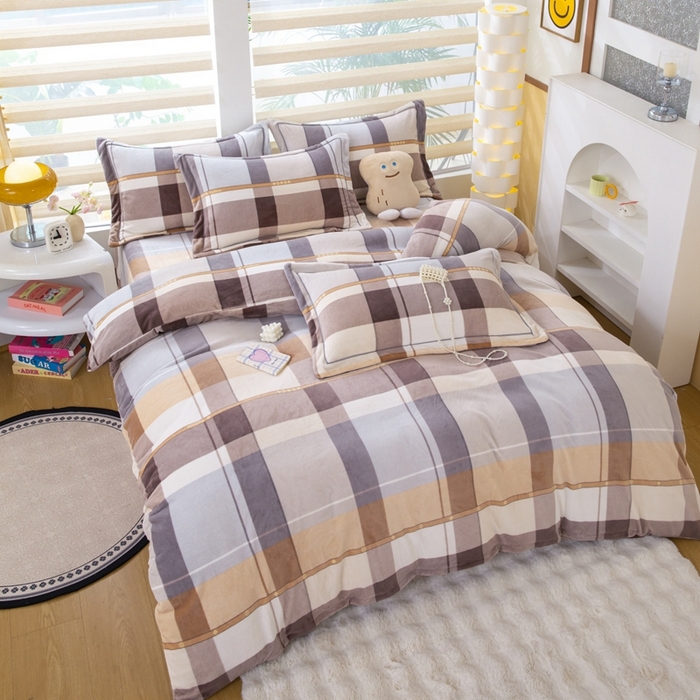 91家纺网 家纺一手货源 找家纺 优姿家纺 2025新款加厚全消光牛奶绒印花四件套格调