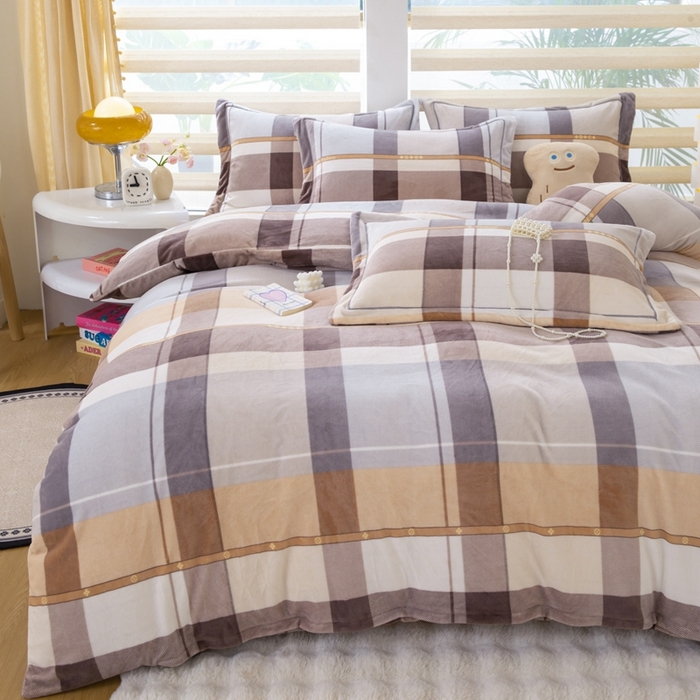 91家纺网 家纺一手货源 找家纺 优姿家纺 2025新款加厚全消光牛奶绒印花四件套格调