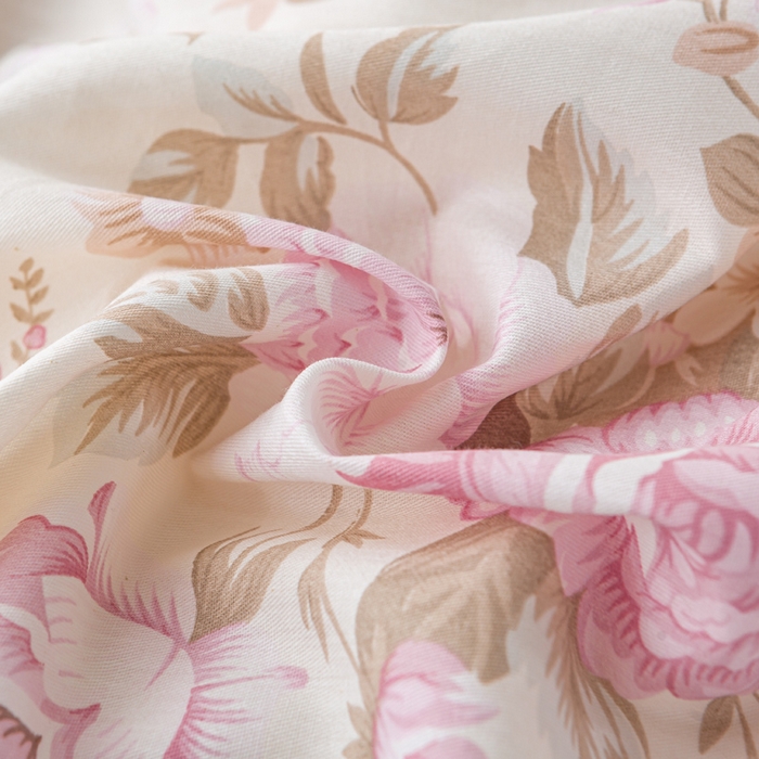 91家纺网 家纺一手货源 找家纺 红淳家纺 2025新款小清新春款12868全棉印花四件套 华庭庄园