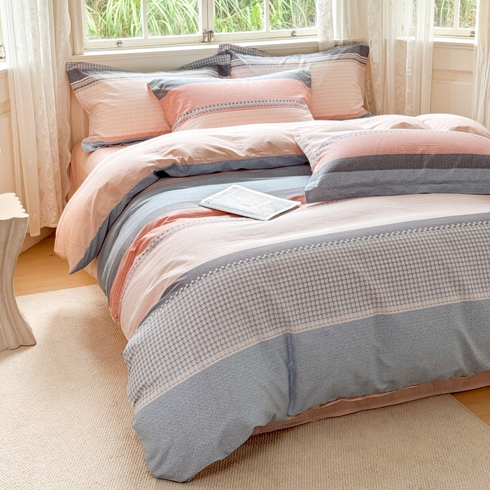 91家纺网 家纺一手货源 找家纺 红淳家纺 2025新款小清新春款12868全棉印花四件套 一帆风顺