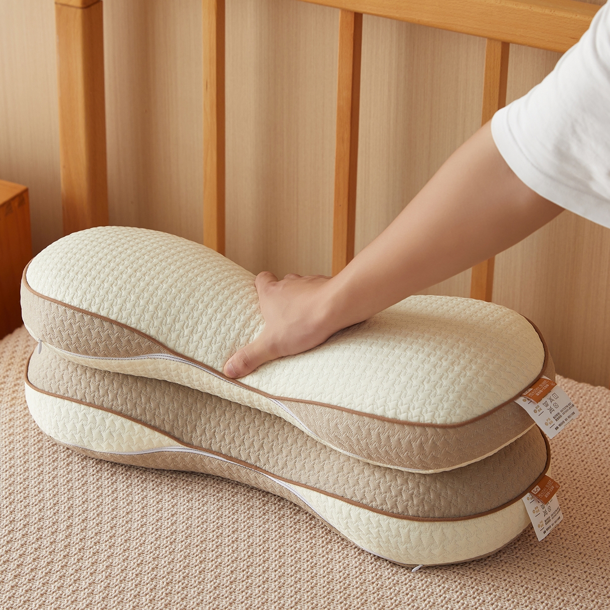 91家纺网 家纺一手货源 找家纺 缦吉 2025款邦邦荞麦枕枕头枕芯 组合图仅供展示