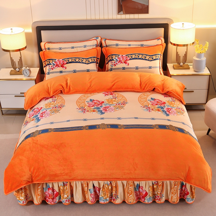 91家纺网 家纺一手货源 找家纺 代芙家纺2025款高克重10斤牛奶绒四件套【下载图片前看下详情公告】花好月圆