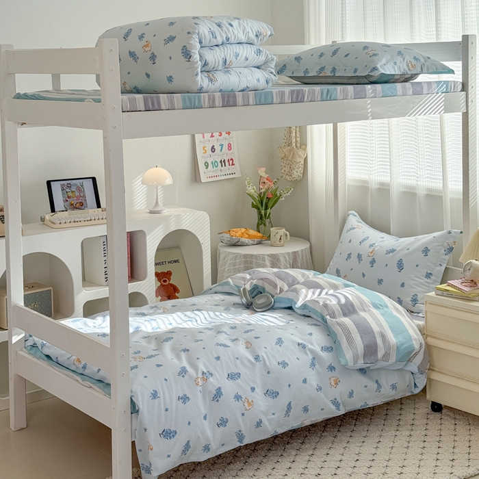 红淳家纺 2025新款全棉青少年学生三件套 追喵日记