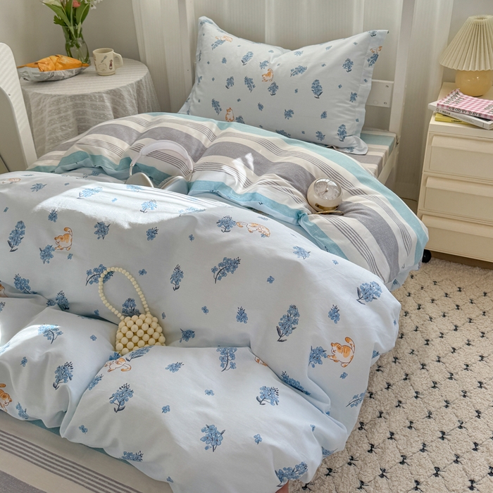 91家纺网 家纺一手货源 找家纺 红淳家纺 2025新款全棉青少年学生三件套 追喵日记