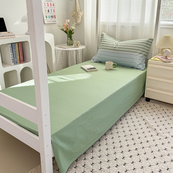 91家纺网 家纺一手货源 找家纺 红淳家纺 2025新款全棉青少年学生三件套 摩卡人生-绿