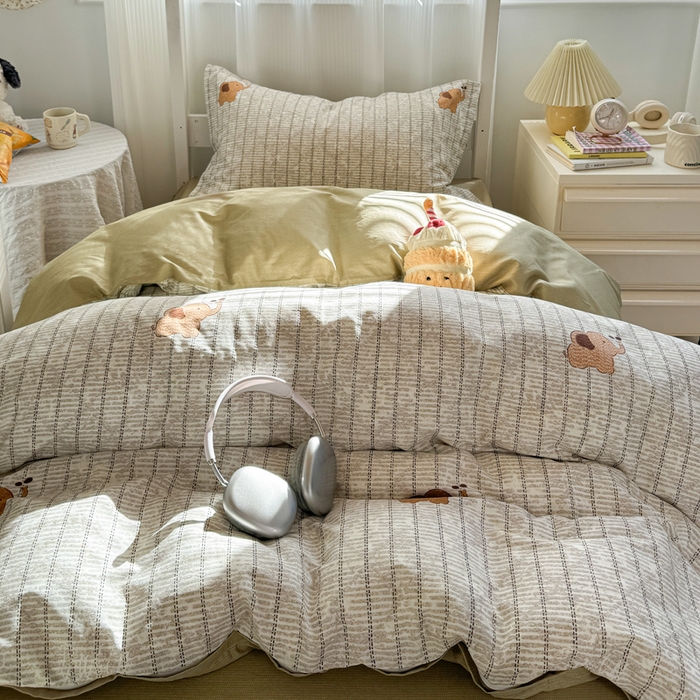 91家纺网 家纺一手货源 找家纺 红淳家纺 2025新款全棉青少年学生三件套 梦幻小象