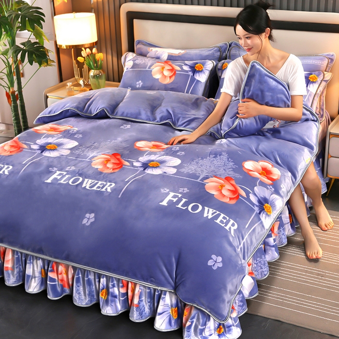 91家纺网 家纺一手货源 找家纺 代芙家纺2025款高克重10斤牛奶绒四件套【下载图片前看下详情公告】花容月貌