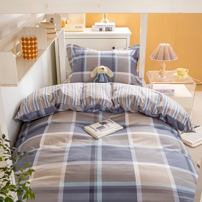 91家纺网 家纺一手货源 找家纺 红淳家纺 2025新款全棉青少年学生三件套 幻影