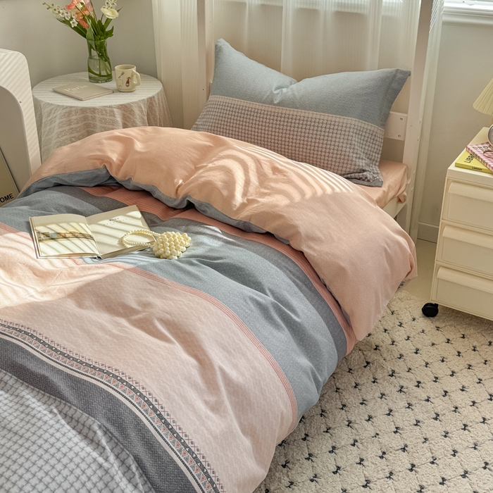 91家纺网 家纺一手货源 找家纺 红淳家纺 2025新款全棉青少年学生三件套 一帆风顺