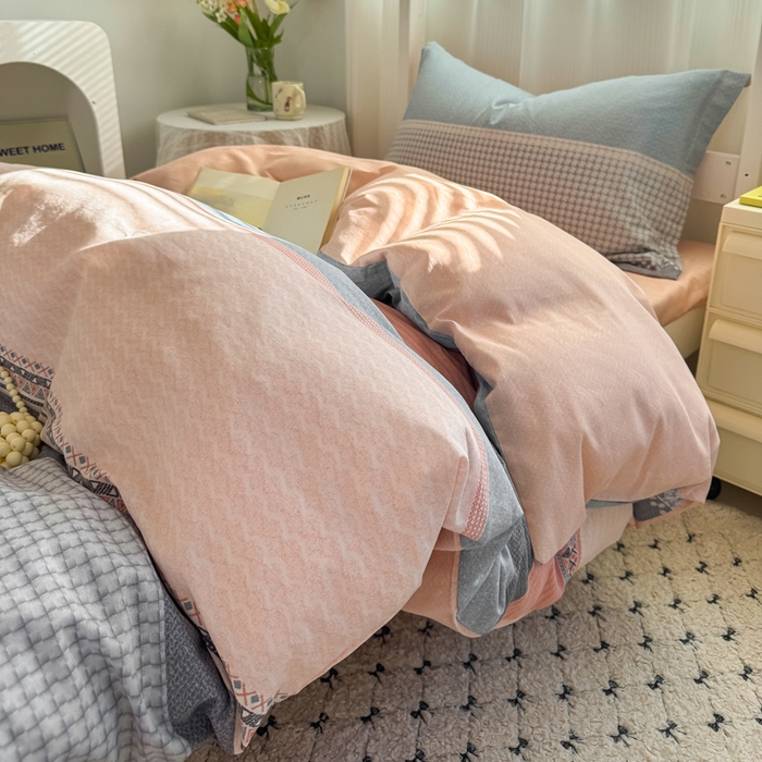 91家纺网 家纺一手货源 找家纺 红淳家纺 2025新款全棉青少年学生三件套 一帆风顺