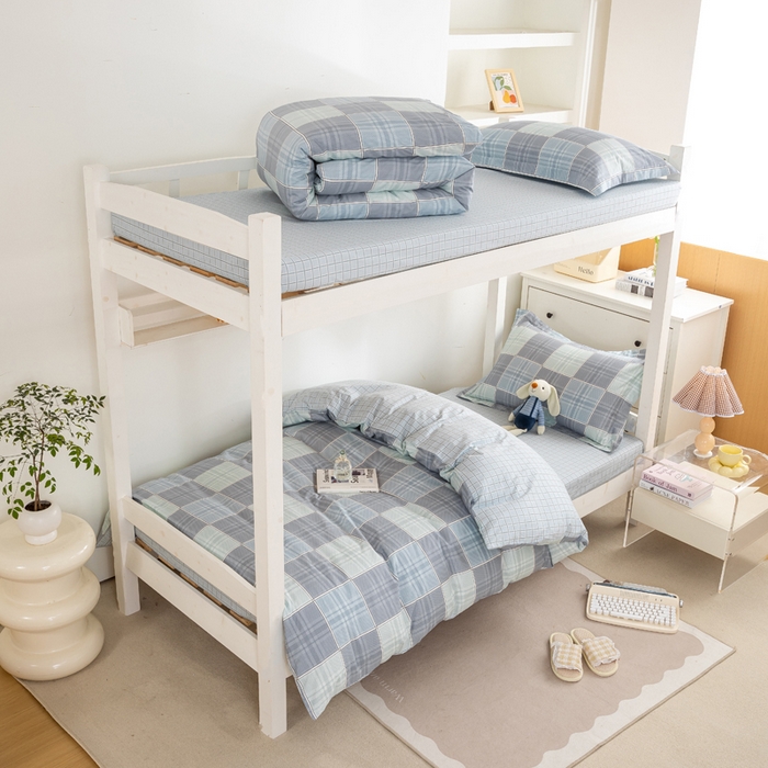 红淳家纺 2025新款全棉青少年学生三件套 斯格尔-蓝