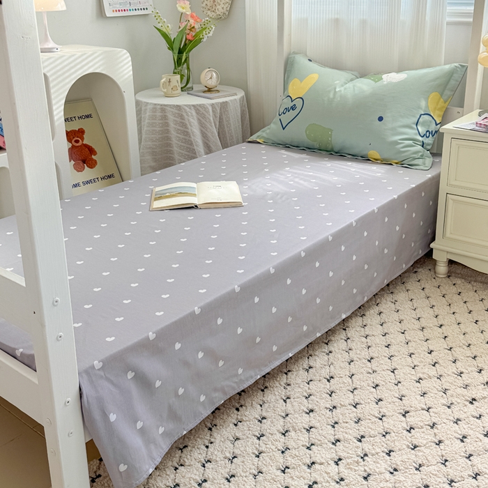 91家纺网 家纺一手货源 找家纺 红淳家纺 2025新款全棉青少年学生三件套 心愿恋曲