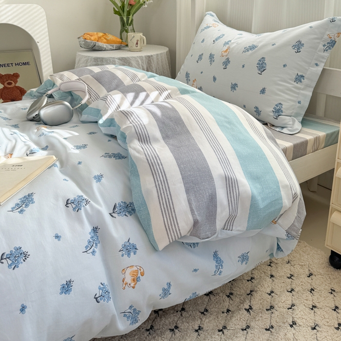 91家纺网 家纺一手货源 找家纺 红淳家纺 2025新款全棉青少年学生三件套 追喵日记