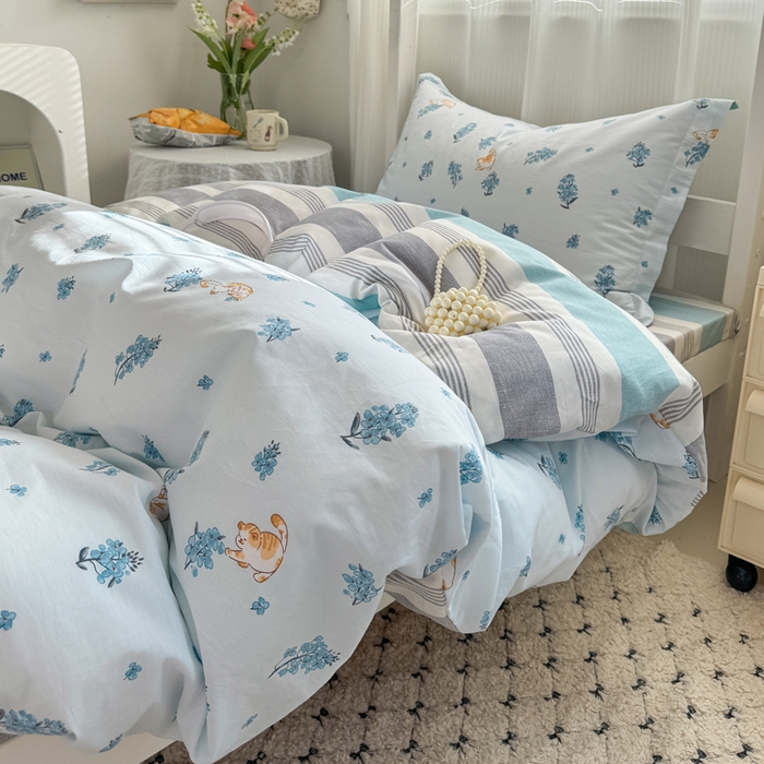 91家纺网 家纺一手货源 找家纺 红淳家纺 2025新款全棉青少年学生三件套 追喵日记