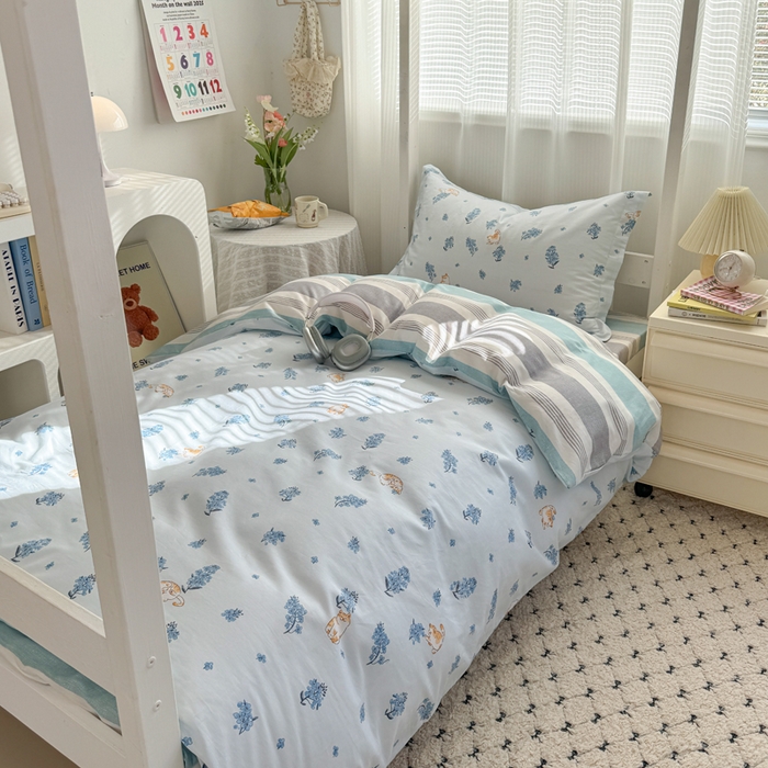 91家纺网 家纺一手货源 找家纺 红淳家纺 2025新款全棉青少年学生三件套 追喵日记