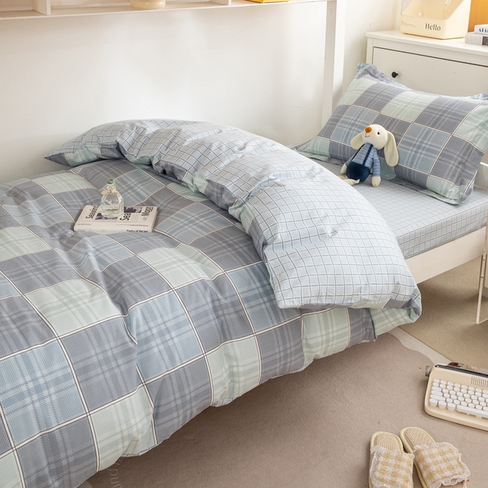 91家纺网 家纺一手货源 找家纺 红淳家纺 2025新款全棉青少年学生三件套 斯格尔-蓝