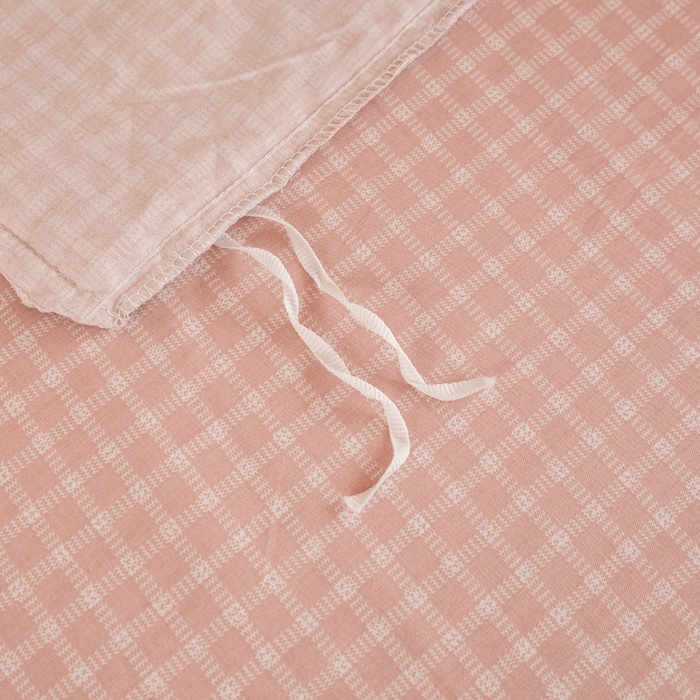 91家纺网 家纺一手货源 找家纺 红淳家纺 2025新款全棉青少年学生三件套 淑女格-红