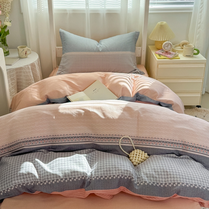 91家纺网 家纺一手货源 找家纺 红淳家纺 2025新款全棉青少年学生三件套 一帆风顺