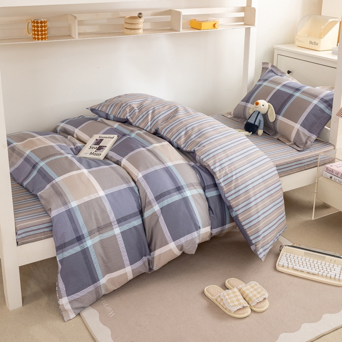 91家纺网 家纺一手货源 找家纺 红淳家纺 2025新款全棉青少年学生三件套 幻影