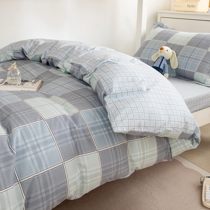 91家纺网 家纺一手货源 找家纺 红淳家纺 2025新款全棉青少年学生三件套 斯格尔-蓝