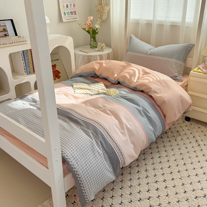 91家纺网 家纺一手货源 找家纺 红淳家纺 2025新款全棉青少年学生三件套 一帆风顺