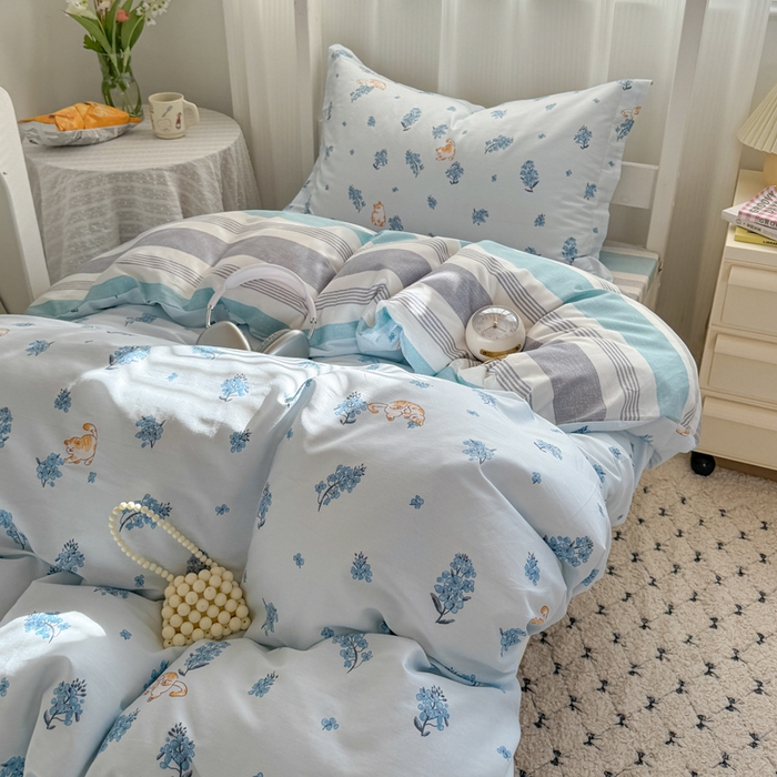 91家纺网 家纺一手货源 找家纺 红淳家纺 2025新款全棉青少年学生三件套 追喵日记