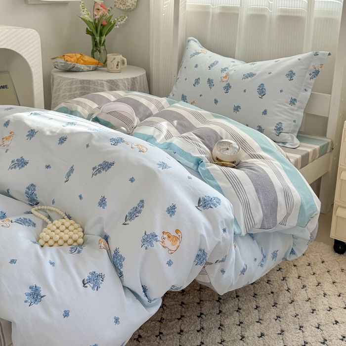 91家纺网 家纺一手货源 找家纺 红淳家纺 2025新款全棉青少年学生三件套 追喵日记