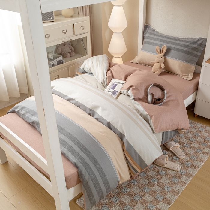 91家纺网 家纺一手货源 找家纺 红淳家纺 2025新款全棉青少年学生三件套 简希