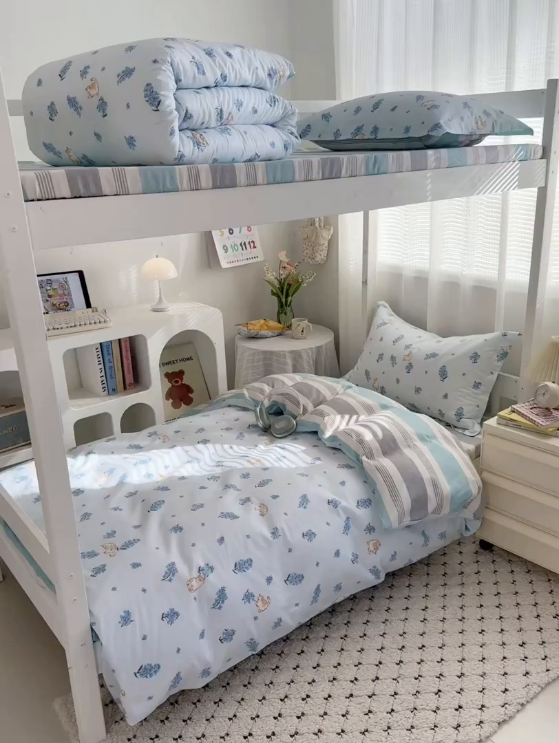 91家纺网 家纺一手货源 找家纺 红淳家纺 2025新款全棉青少年学生三件套 追喵日记